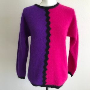 3/$20 Vintage Angora Lambswool 80s Sweater S/M